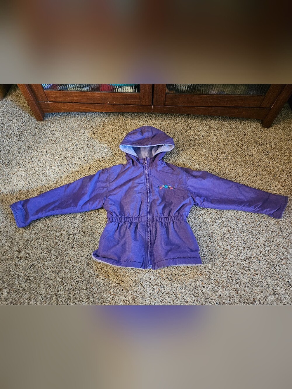 Purple Flower Jacket Size Toddler 4T